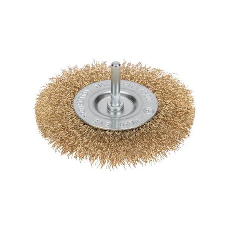Щетка дисковая для дрели, витая латунированная проволока, 100мм | KR-91-1231 Kranz
