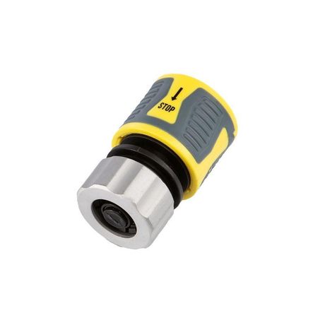 Коннектор для шланга быстросъемный 1/2дюйм с аквастопом термопластичной резиной и зажимной гайкой из цинка Профи ЧЕТЫРЕ СЕЗОНА 62-0305-F MEET