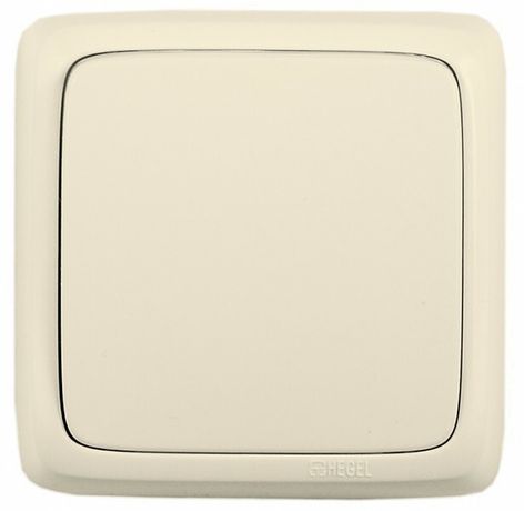 Выключатель одноклавишный наружный слоновая кость 16А - ВА16-111-01 HEGEL