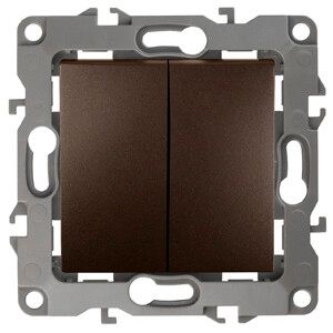 Выключатель двухклавишный скрытого монтажа 10А 250В автоматические (безвинтовые) ЭРА 12 12-1004-13 - Б0019312