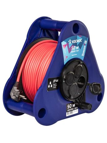 Удлинитель УКП 4 гн, 50м, 16А, IP44 КОСМОС арт. YKTKsm50m-4g(2.5)IP
