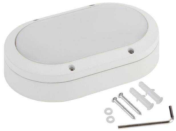 Светильник светодиодный пылевлагозащищенный для ЖКХ ДПО SPB-7-12-O 12Вт 5000К IP65 1140лм 220x135x65 Овал антивандальный | Б0030242 ЭРА