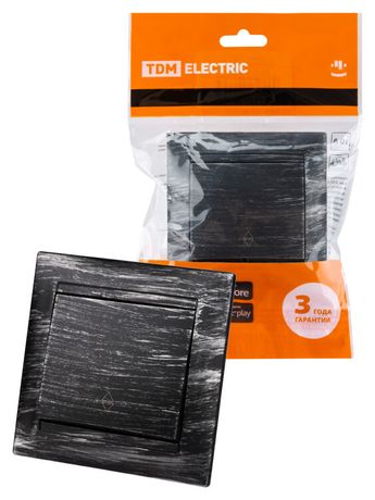 Выключатель на 2 направления 1 кл. 10А старинное серебро "Лама" | SQ1815-0648 TDM