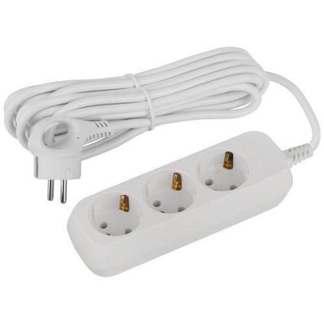 Удлинитель электрический ЭРА UDL-10-350-E Greenline 3 розетки с заземлением 5м ПВС 3x0.75мм2 | Б0065068