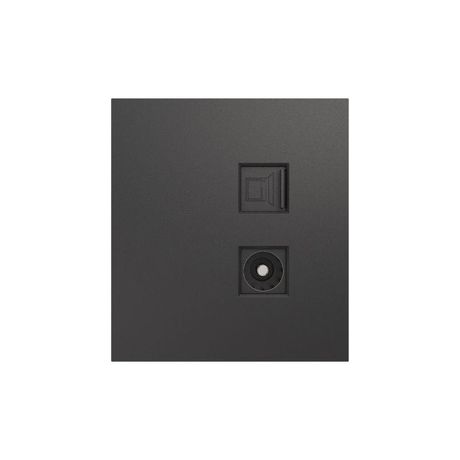 Розетка компьютерная СП STRONG RJ45 кат6 + TV графит Kranz KR-78-0722-6