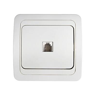 Розетка компьютерная одинарная RJ-45 CLASSICO белая 2131 | 4690612034263 IN HOME