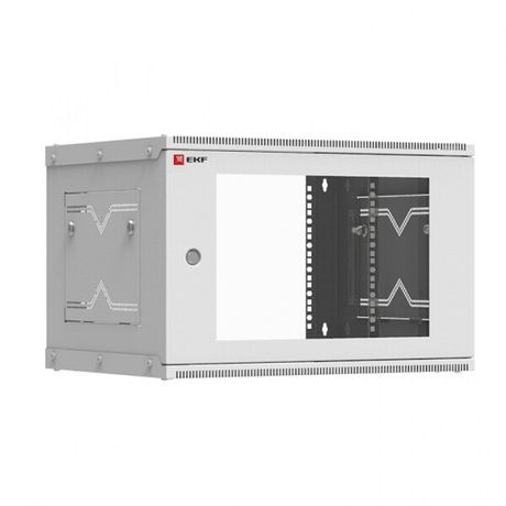 Шкаф телекоммуникационный настенный разборный 6U (600х350) дверь стекло, Astra A серия EKF Basic | ITB6G350D