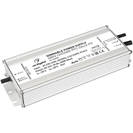 Блок питания ARPV-UH24500-PFC-DALI2-PH (24V, 20.8A, 500W) (Arlight, IP67 Металл, 7 лет) | 039955 Arlight