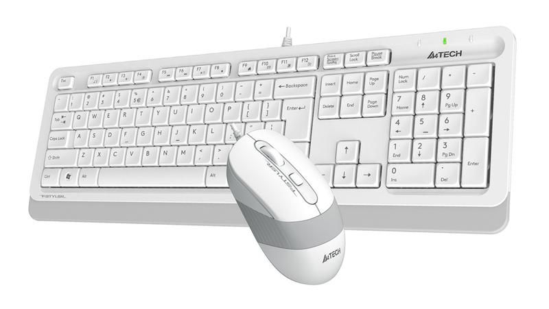 Комплект клавиатура+мышь Fstyler F1010 клавиатура бел./сер. мышь USB Multimedia WHITE A4TECH 1147556