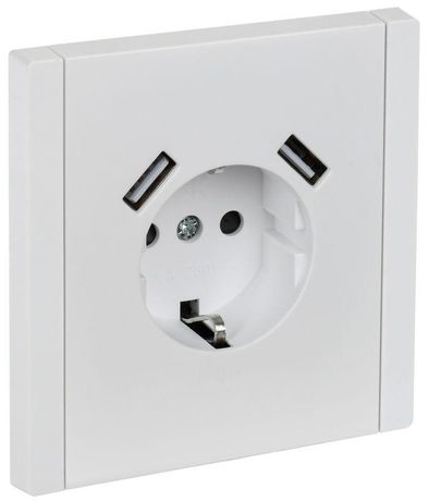 Розетка FORTE&PIANO 16А USB A+A 3.1А FP245 с заземл. защ.шторки винт. крепл. бел. IEK FP-R14-16-U21-D31-K01