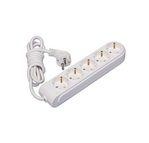 Удлинитель 5х2м с заземл. 16А IP20 ПВС 3х1.5 защ. шторки Makel N5210034