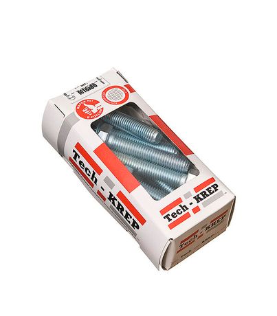 Болт DIN933 с шестигранной головкой оцинк. М16х80 (10 шт) - коробка ок. Tech-K ( 1,541 кг) | 126537 Tech-KREP