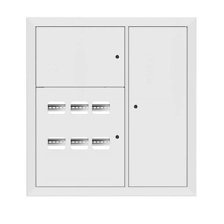 Щит этажный 6 кв. RAL9003 3 окна в ряд по гориз. (1000х950х150) Basic |mb28-v-6-r9003-1| EKF