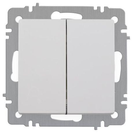 Выключатель двухклавишный, в рамку (скрытого монтажа) слоновая кость 10А 250В винтовые зажимы Intro Accent 6-104-01 - Б0063452 ЭРА