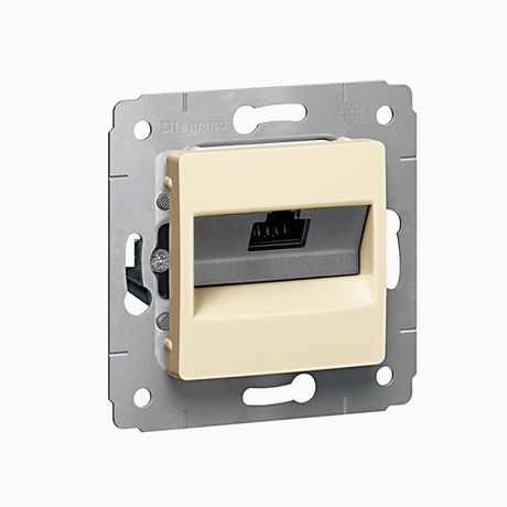 Розетка компьютерная 1-м СП Cariva RJ45 кат.6 UTP механизм сл. кость Leg 773741 Legrand