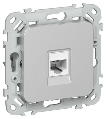 Розетка компьютерная СП FLITE РК6-1-0-ФлА RJ45 кат.6 UTP механизм алюм. IEK FI-K12-2-K47 IEK арт. FI-K12-2-K47