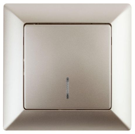 Выключатель СП 10А 250В с подсветкой Solo шампань 4-102-04 Intro Б0043273 ЭРА