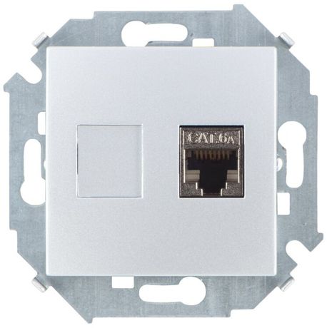 Розетка компьютерная Simon15 RJ45 кат.6A AMP FTP алюм. Simon 1591563-033