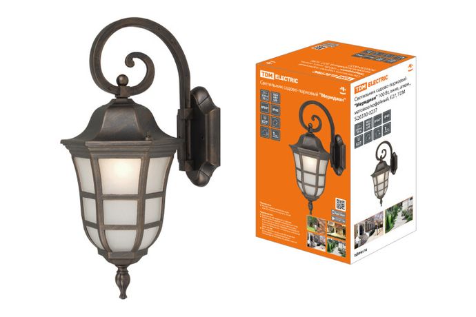 Светильник садово-парковый "Меридиан" 100 Вт, вниз, алюм., матовое/кофейный, Е27 | SQ0330-0237 TDM