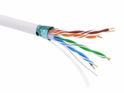 Информационный кабель экранированный F/UTP 4х2 CAT5E, LSZH, белый | RN5EFULS3WH DKC ДКС