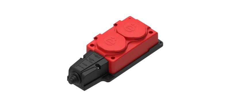 Колодка 2 гнезда 2К+З каучуковая 16А/250В IP44 Красная MultiSet | MST4122RD SE APC