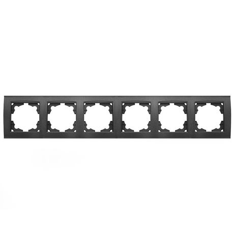 Рамка шестиместная горизонтальная серия Бриллиант графит - 1030-Gr Союз