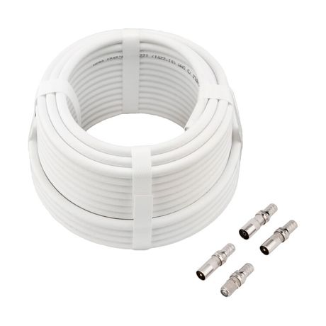 Набор с антенным телевизионным удлинителем для ТВ длиной 15 метров F-разъемами и ТВ-переходниками REXANT |06-3091 | MEET 06-3091