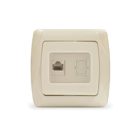Маргарита розетка компьютерная RJ45, сл.кость (ivory) (еврослот) - М0035-I Союз