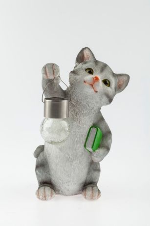 Светильник светодиодный садовый ERASF22-10 "Умный кот" 28см уличный на солнечн. батарее Эра Б0053355