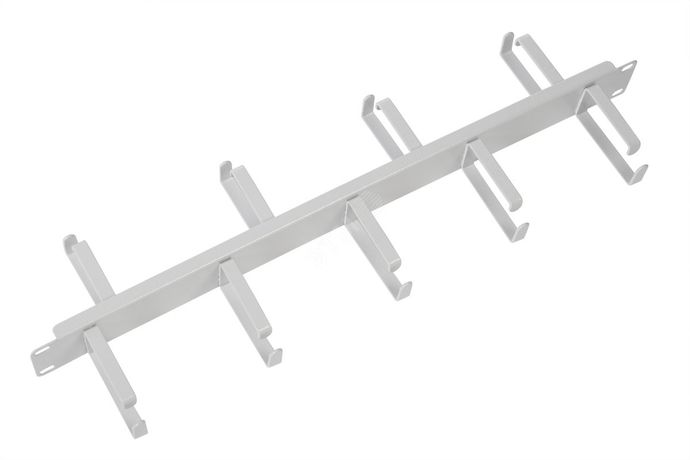 Органайзер кабельный горизонтальный двусторонний 19" 1U, 9 колец, цвет черный | ГКО-1-9-9005 ЦМО