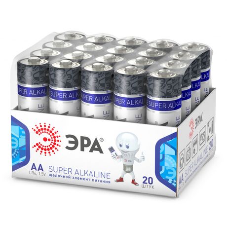 Элемент питания алкалиновый AA/LR6 LR6-20 bulk SUPER Alkaline (уп.20шт) Эра Б0054623