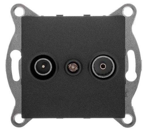 Розетка телевизионная оконечная TV/SAT СП Ugra механизм графит GUSI С11TS1-010