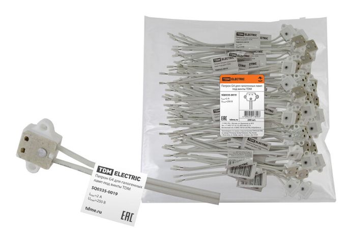 Патрон для галогенных ламп G4 под винты | SQ0335-0019 TDM