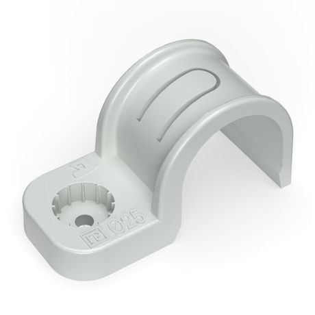 Крепеж-скоба пластиковая односторонняя для прямого монтажа серая в п/э д25 (50шт/450шт уп/кор) | PR13.0370 Промрукав Строитель