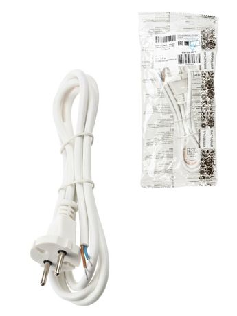 Шнур сетевой с вилкой ПВСмб 2x0,75мм2 1,5м б/з белый Народный | SQ1305-0571 TDM