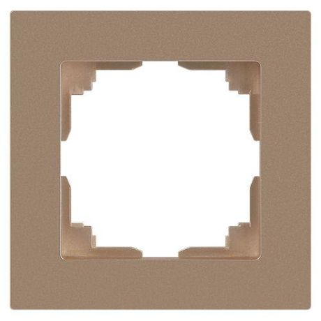 Рамка для розеток и выключателей Intro Accent 6-501-04 на 1 пост, СУ, шампань | Б0063746 ЭРА