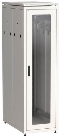 Шкаф напольный сетевой 19'' LINEA N 38U 800х1000мм стеклянная передняя дверь. задняя металлическая серый - LN35-38U81-GM IEK