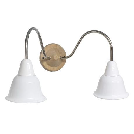 Светильник Кампана 2 плафона настенный керамика бел./хром Bironi BS1-22-0101/30/10