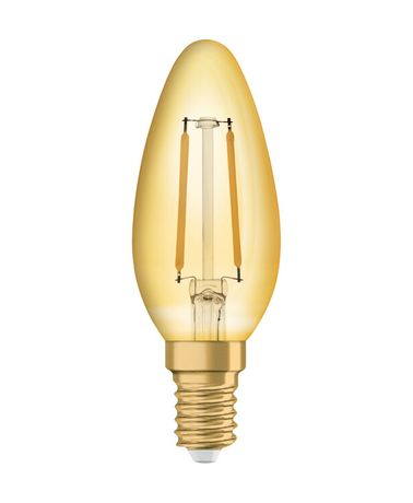 Лампа светодиодная филаментная Vintage 1906 LED CL B FIL GOLD 22 non-dim 2.5W/824 2.5Вт 2400К тепл. бел. E14 220лм 220-240В (замена 22Вт) зол. OSRAM 4058075293212