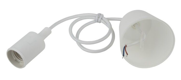 Патрон пластиковый Е27 с подвесом, белый (60/720) | Б0048038 ЭРА