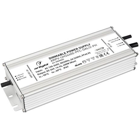 Блок питания ARPV-UH24400-PFC-DALI2-PH (24V, 16.7A, 400W) (Arlight, IP67 Металл, 7 лет) - 025655(2)