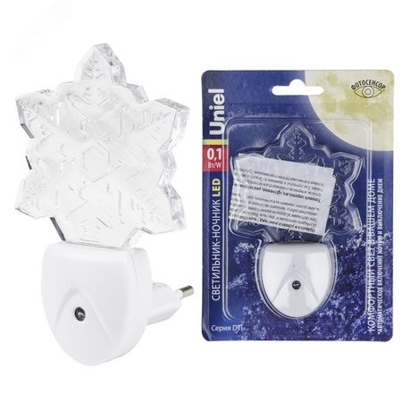 Цветок DTL-315 С фотосенсором (день-ночь) Белый ТМ Uniel - UL-00007052 Светильник-ночник-