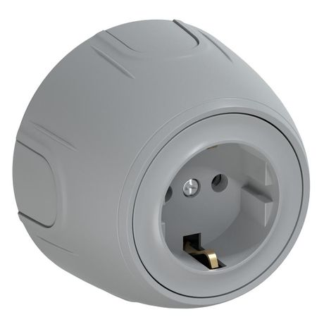 Розетка с заземлением Rotondo, винтовые контакты, цвет серый - 7700874 ССТ