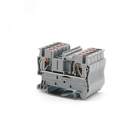 Клемма проходная , зажим push-in, 2 точки подключения, 2.5 кв.мм, серая - VPR-2.5-GY ДКС