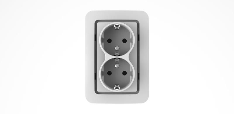 Розетка 2-м СП Lillium 10А с заземл. без вставки бел. Makel 71082