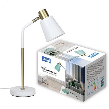 Светильник настольный 60W Цоколь Е27 Механический выключатель UML-B700 E27 WHITE Белый ТМ - UL-00010153 Uniel