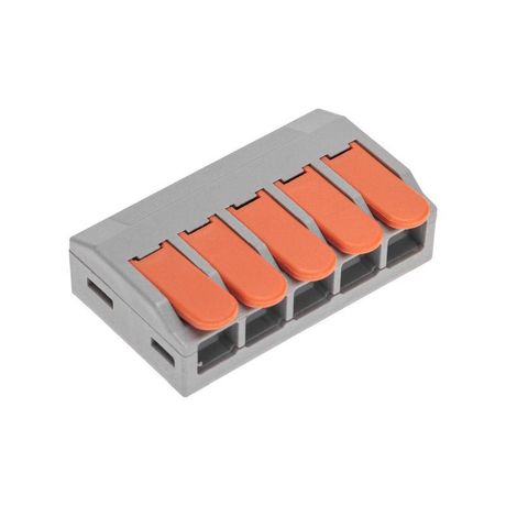 Универсальная клемма СМК 222-615/221-615, 5-проводная серая 0,5-4/6 мм² (блистер 5 шт/уп) | 07-5273-5 REXANT MEET