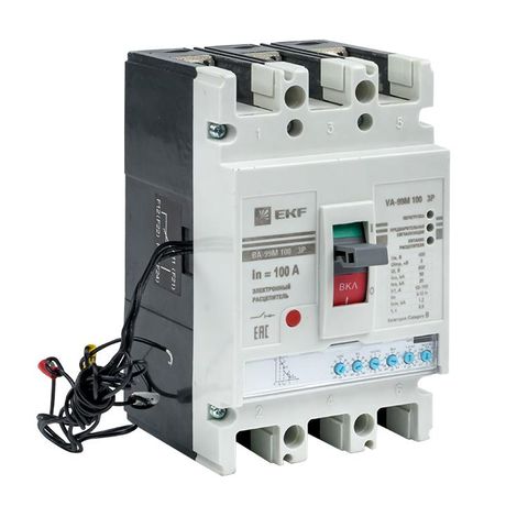 Выключатель автоматический ВА-99М 100/100А 3P 50кАс эл. расцепителем, доп. контактом, расширителями выводов EKF - mccb99-100-100me-ax-ocp