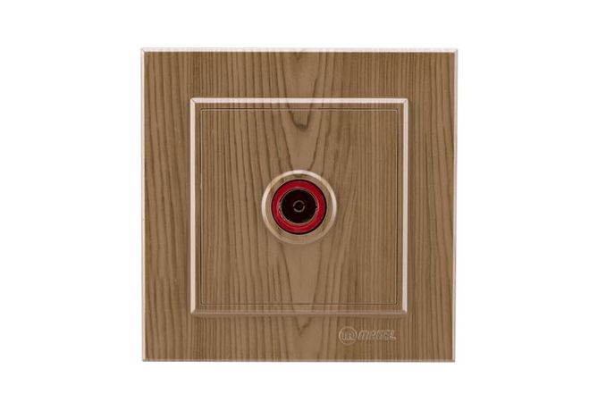 Розетка телевизионная оконцевая TV 1-м СП Karea IP20 4дБ дуб Makel 56101027