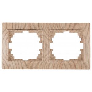 Рамка для розеток и выключателей 2 поста сосна пластик Intro Plano 1-502-11 - Б0030097 ЭРА